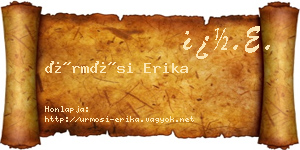 Ürmösi Erika névjegykártya